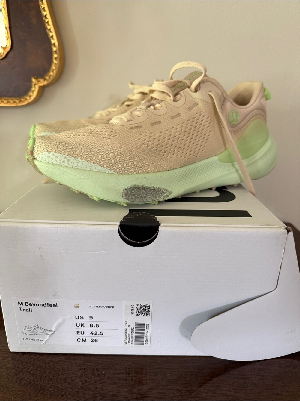 Lululemon Beyondfeel Trail Running Shoe - Pale Pink & Mint 9
